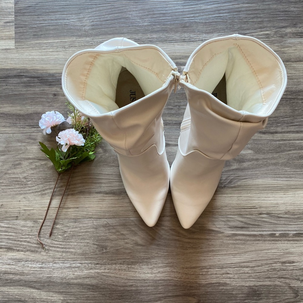 White Ankle Booties (Brand New)